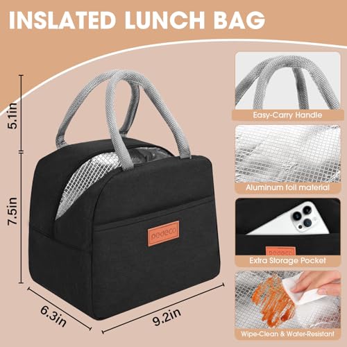 PEDECO White Bento Box with Bag for Adult Kid, Leakproof 2-Layers Stackable | Insulated bag and sauce pod,2-tier stackable 1100ml ,Microwave & dishwasher safe, BPA-free,For school, work, travel, picnic - color: White