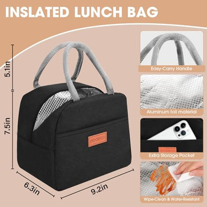 PEDECO White Bento Box with Bag for Adult Kid, Leakproof 2-Layers Stackable | Insulated bag and sauce pod,2-tier stackable 1100ml ,Microwave & dishwasher safe, BPA-free,For school, work, travel, picnic - color: White