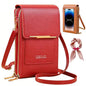 2026 Small Touchscreen Phone Crossbody Bag for Women,Anti-Theft Leather Messenger Bag Rfid Block Mobile Phone Purse - color: Red
