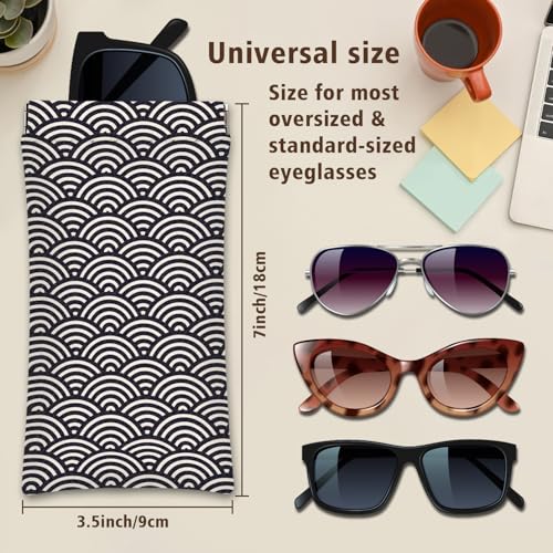 Eyeglasses Sunglasses Case PU Soft Squeeze Top Glasses Pouch for Women Men,Floral Pattern Portable Anti Scratch - color: Pink and Black
