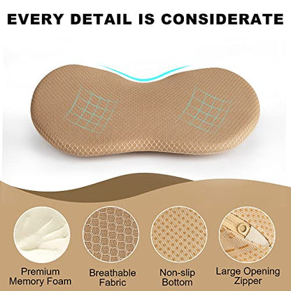 Livtribe Car Seat Cushion - Memory Foam Car Seat Pad - Sciatica & Lower Back Pain Relief - Car Seat Cushions for Driving - Road Trip Essentials for Drivers(Beige) - color: Z-beige