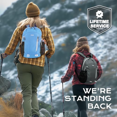 VPBAGE 15L Water-resistant Hiking Daypack, Small Backpack Travel Outdoor, Lightweight Day Pack with Tool Loops - color: A-dark Grey