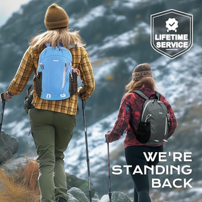 VPBAGE 15L Water-resistant Hiking Daypack, Small Backpack Travel Outdoor, Lightweight Day Pack with Tool Loops - color: A-dark Grey