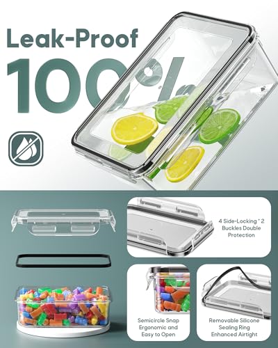 60 PCS Food Storage Containers with Lids Airtight, (30 Lids & 30 Containers) Leak proof Containers Set for Kitchen, Meal Prep, BPA-Free, PVC-Free Plastic, Microwave/Dishwasher Safe, Extra Labels & Pen - color: 60 PCS