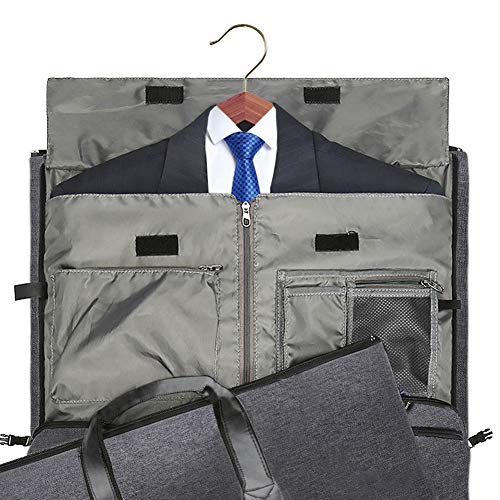 Modoker Convertible Garment Bag with Shoulder Strap, Carry on Garment Duffel Bag for Men Women - 2 in 1 Hanging Suitcase Suit Travel Bags, Black - color: Black
