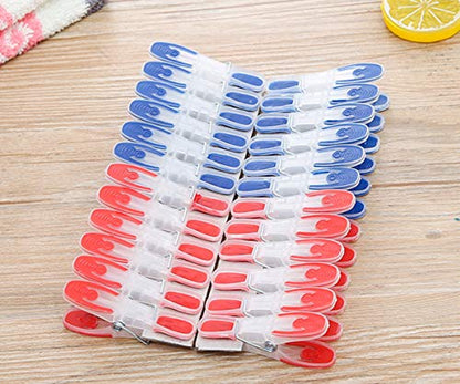 Strong Non-Slip Wide Open Plastic Clothes Clips for Drying Clothing Clamps Sturdy Travel Clothespins 24 Pack - color: 24pcs (2.75inch) Clear Plastic Clothespins