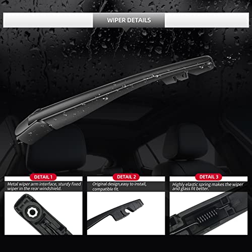 Replacement for Honda HR-V 2016-2022 Rear Windshield Wiper Blade and Arm Assembly-Car Back Window Wiper Blade and Arm Assembly - size: For Honda HR-V 2016-2022
