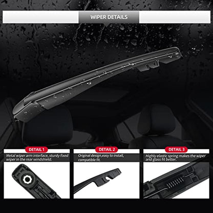 Replacement for Honda HR-V 2016-2022 Rear Windshield Wiper Blade and Arm Assembly-Car Back Window Wiper Blade and Arm Assembly - size: For Honda HR-V 2016-2022