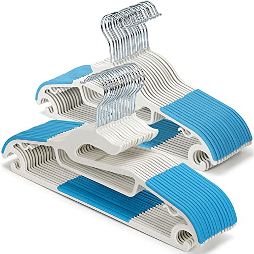 Tinfol Dry Wet Hangers - Space Saving Clothes Hanger, 30pc Plastic Suit Hangers with Non-Slip Pads Clothes - Heavy Duty Hanger Perfect for Cloth, Underwear, Pants, Shirts and Sweaters - color: White, size: 30 Pack