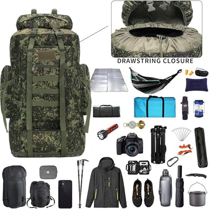 Hiking Backpack for Men 70L/100L Camping Backpack Military Rucksack Molle 3 Days Assault Pack for Climbing | Camping Backpack - color: 100l-greenmix