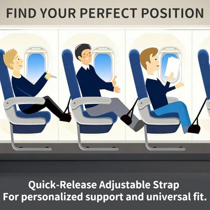 Airplane Foot Rest Hammock for Flight, Adjustable Foot Rest Under Desk, Portable Wide Foot Support for Long Trips & Office, Travel Essentials, Best Airplane Gadgets & Travel Gifts (1 PC) - size: 1 Pack