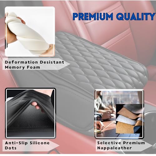 Car Armrest Cushion Pad Auto Center Console Cover with Storage Bag Memory Foam Arm Rest Console Pad Leather Universal Fit for Most Vehicles (Thick Pad, Black) - color: Black
