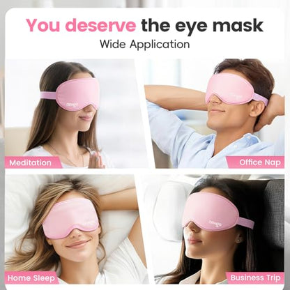 NEWGO Cooling Gel Eye Mask 3D Soft Cold Eye Mask, Eye Ice Pack with Zero Eye Pressure Hot Cold Therapy Blackout Sleep Mask for Puffiness, Dark Circles, Dry Eyes, Headaches and Stress Relief - Pink - color: Pink