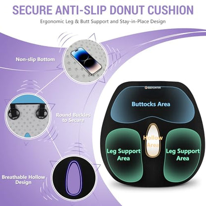 Car Seat Cushion and Lumbar Support Headrest Pillow Mesh Cover Memory Foam Ergonomic Car Cushion Back Neck Support Pillow Sciatica & Back & Tailbone Pain Relief Pillow Black - color: Mesh Cover Seat Cushion ＆ Lumbar Pillow ＆neck Pillow-black