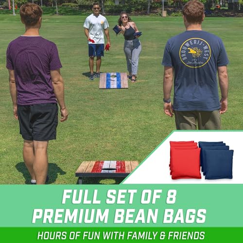 GoSports Portable Cornhole Sets, 8 Styles – Choose 4 x 2 ft or 3 x 2 ft - Boards Include 8 Bean Bags, Travel Case, and Game Rules - style: 3 x 2 ft Barnwood