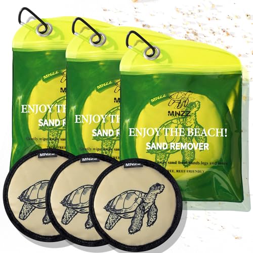 MNZZ Beach Sand Remover Sand Eraser Women Men Family 2026 Summer Vacation Essentials Cruise Must Haves Day Travel Accessories Supplies Gear Stuff Necessities Items Thing Gadgets Wear Needs Gift 3Pcs - color: 3pcs Cute Round Turtle