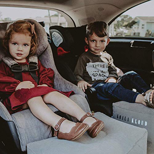 Koala Kloud 3 Height Travel Foot Rest - Gray Inflatable Foot Rest Pillow, Car Seat, Airplane Bed for Toddler Travel Essentials Kids Accessories - color: Gray
