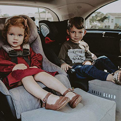 3 Height Travel Foot Rest - 2-Pack | Gray Inflatable Foot Rest Pillow, Airplane Footrest for Flights, Car Seat Foot Rest, Plane Bed for Toddler Airplane Travel Essentials Kids Accessory