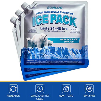 Cooler Ice Packs Reusable Ice Packs for Coolers Long Lasting Freezer Packs for Cooler Bag, Lunch Bags, Cooler Backpacks - color: 3 Pack - All Purpose Ice Packs