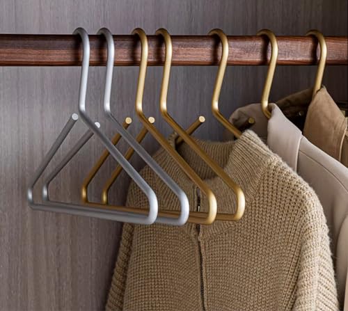 Premium Matte Silvery Aluminum Coat Hangers 100 Piece Set, 16.5” Extra Smooth & Durable Metal Shirt Dress Hanger,Aluminum Alloy Hanger,Clothing Support,Clothing Hang - style: Silver Elegant Hanger（100）