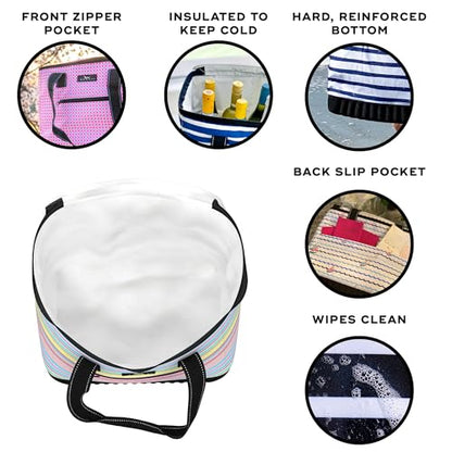 SCOUT The Stiff One - Large, Soft, Lightweight, Insulated Cooler with Hard Bottom, Beach, Family, Travel, Picnic Cooler - color: Ripe Stripe