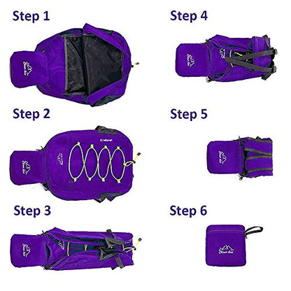 Outdoor Water Resistant Hiking Backpack - color: Purple