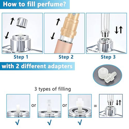 Travel Refillable Perfume Atomizer Bottle 5ml Leakproof Travel Perfume Refillable Bottle, Perfume Atomizer (Rose Gold) - color: Rose Gold