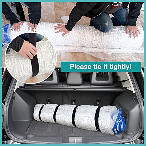 Queen Size Mattress Vacuum Bag for Memory Foam/Latex Mattress Upto 14 Inch, Moving Shipping and Storage, Waterproof and Airtight with 4 Adjustable Straps - size: QUEEN / FULL