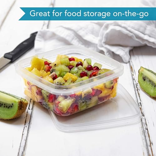 NYHI 8 oz 20 Pack Square Clear Deli Containers with Lids Disposable BPA Free Square Plastic Food Storage Containers with Lids Airtight for Meal Prep Take Out Kitchen - size: 8 oz