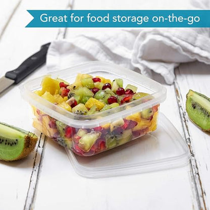 NYHI 8 oz 20 Pack Square Clear Deli Containers with Lids Disposable BPA Free Square Plastic Food Storage Containers with Lids Airtight for Meal Prep Take Out Kitchen - size: 8 oz