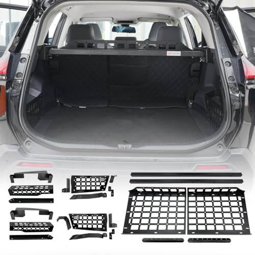 HIGH FLYING for Toyota RAV4 2026 2027 Interior Storage Molle Panel Cargo Shelf Trunk Organizer Luggage Carrier Rack Modular System Aluminum (Shelf+Storage Box) - size: 2026 2027 Shelf+Storage Boxes