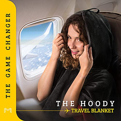Travel Blanket Airplane Compact with Hoodie – 2in1 Airplane Travel Accessories from Plane Blanket to Travel Pillow with Luggage Strap, Soft Handle & Secure Pocket (Light Pink, 62x41'') - color: Light Pink, size: 62x41''