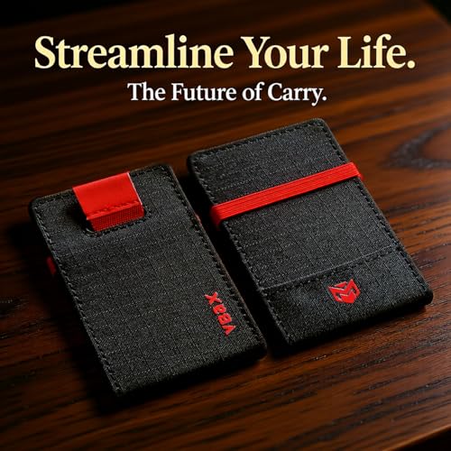 RFID Minimalist Slim Wallet for Men and Women, Holds Up to 12 Cards, Cash, Key Thin and Lightweight Credit Card Holder (Black Microfiber – Inferno Edition) - color: Black Microfiber – Inferno Edition