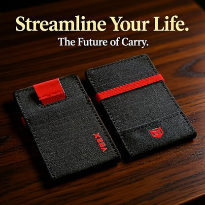 RFID Minimalist Slim Wallet for Men and Women, Holds Up to 12 Cards, Cash, Key Thin and Lightweight Credit Card Holder (Black Microfiber – Inferno Edition) - color: Black Microfiber – Inferno Edition