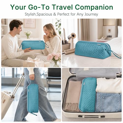KarSyon Shark Flex Style Case for Dyson Airwrap Hair Dryer Brush Revlon Hair Tools Travel Bag Carrying Case Flat Curling Iron Organizer (Teal Blue) - color: Teal Blue