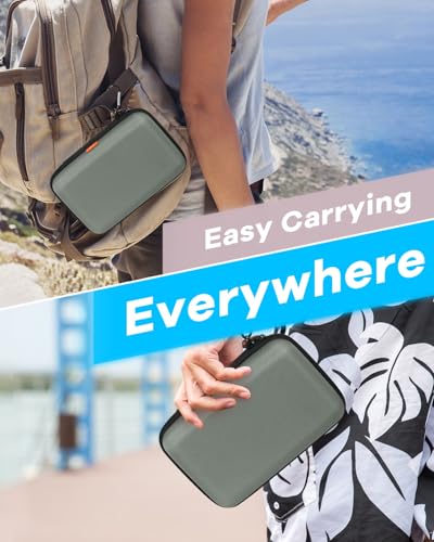 Gray-Green Hard Shell Carrying Case for External Hard Drive, Hard Disk, Power Bank, Charger, Cable, Cell Phone, Electronic Accessories - Larger Capacity Storage Pouch Shockproof Travel Case Bag - color: Gray-Green