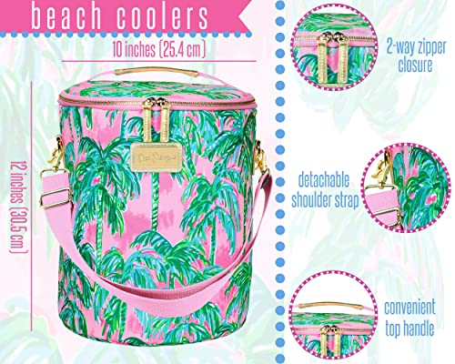 Lilly Pulitzer Insulated Soft Beach Cooler with Adjustable/Removable Strap and Double Zipper Close
