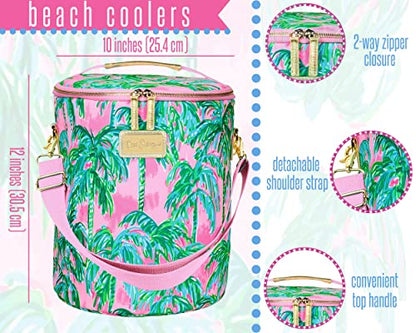 Lilly Pulitzer Insulated Soft Beach Cooler with Adjustable/Removable Strap and Double Zipper Close