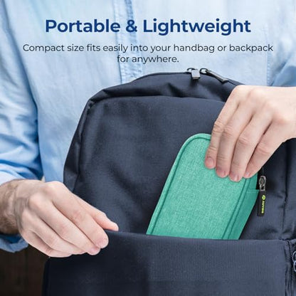 AUVON Insulin Cooler Travel Case with 2 x 90g TSA Approved Ice Packs, Diabetic Medication Insulated Cooling Bag for Insulin Pens and Diabetic Supplies Storage, Compact for Daily Life and Trips - color: Green