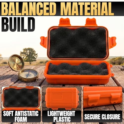 2 Pcs Small Waterproof Box – Compact Size, Lightweight, Easy to Carry Dry Storage Box 4.92x2.95x1.53" – Small Waterproof Case with Foam Insert for Broadhead Storage, Hiking, Travel Use & Camping Gear