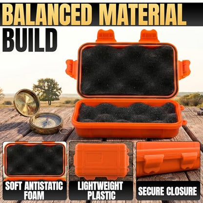 2 Pcs Small Waterproof Box – Compact Size, Lightweight, Easy to Carry Dry Storage Box 4.92x2.95x1.53" – Small Waterproof Case with Foam Insert for Broadhead Storage, Hiking, Travel Use & Camping Gear