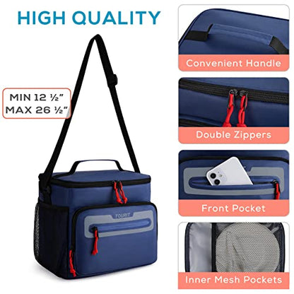 TOURIT Large Lunch Bag 14L Insulated Lunch Box Lunch Cooler for Men Women Work, Black - color: Y-Dark Blue