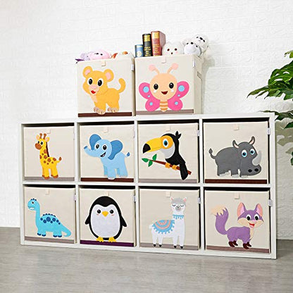 Foldable Animal Cube Storage Bins Fabric Toy Box/Chest/Organizer for Kids Nursery, 13 inch (Elephant) - color: Elephant