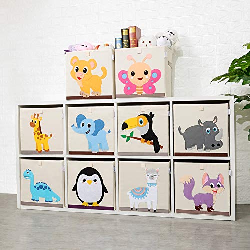 Foldable Animal Cube Storage Bins Fabric Toy Box/Chest/Organizer for Kids Nursery, 13 inch (Fox) - color: Fox