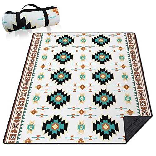 Boho Picnic Blankets Waterproof Foldable, 60’‘x80'' Portable Dual Layers Outdoor Travel Camping Picnic Backpacking Hiking Beach Blanket Mat for Grass Padded Lawn Park Beach ,Picnic Accessories - color: Boho