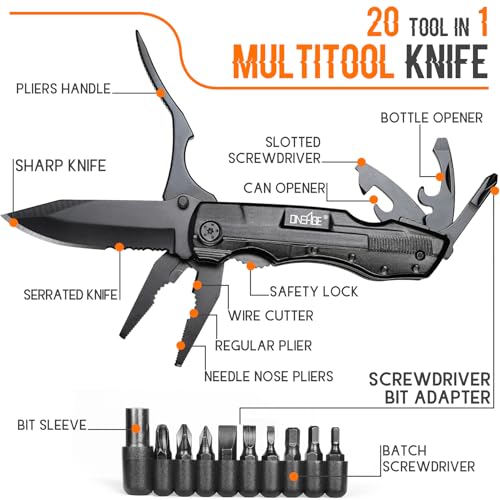 Gifts for Men Him Dad, Pocket Multitool Knife, Christmas Stocking Stuffers for Men, Anniversary Birthday Gifts for Husband, Boyfriend, Guy, Groomsmen, Fathers Day, Gadget for Hiking, Camping, Outdoor - style: MEN GIFTS
