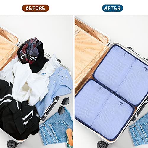 Packing Cubes Set, 2 Pcs Packing Organizers Set for Suitcases (Navy blue) - color: Navy blue