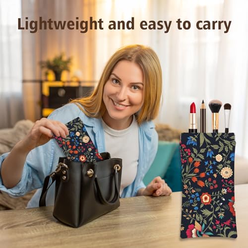 Eyeglass Cases 4 Pack,Boho Floral Pattern Sunglasses Case,PU Leather Soft Eye Glass Pouch for Women Men Student - color: Red