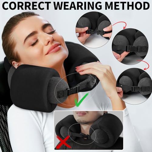 3-Ring Memory Foam Travel Neck Pillow It has obtained a Patent. The Three Rings can be movably Adjusted to Provide Flexible Support for The Neck, Head, and Other Areas.Black - color: Black