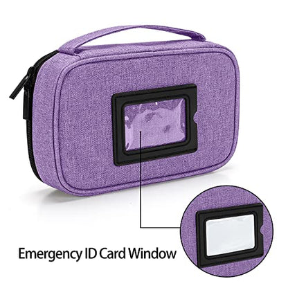 CURMIO Diabetic Supplies Bag for Glucose Meter, Medication and Other Diabetes Care Supplies, Diabetes Travel Organizer Case with Detachable Pouches, Purple (Bag Only) - color: Purple